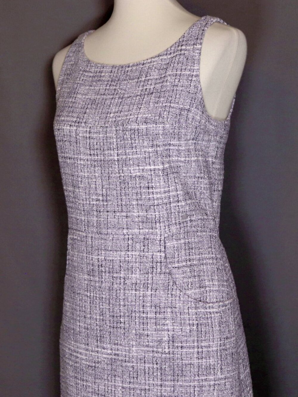 CHANEL Size 40 Lilac Purple White Dress Knee Length - Picture 6 of 15